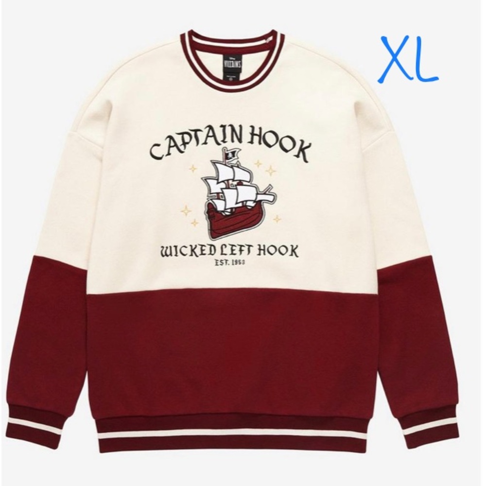 XL Disney Peter Pan Captain Hook Panel Crewneck